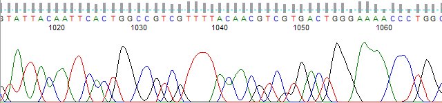 PeakTrace trace at bases 1010 − 1070.