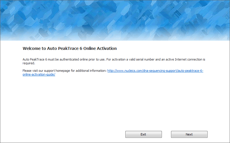 Auto PeakTrace Online Activation Step 1