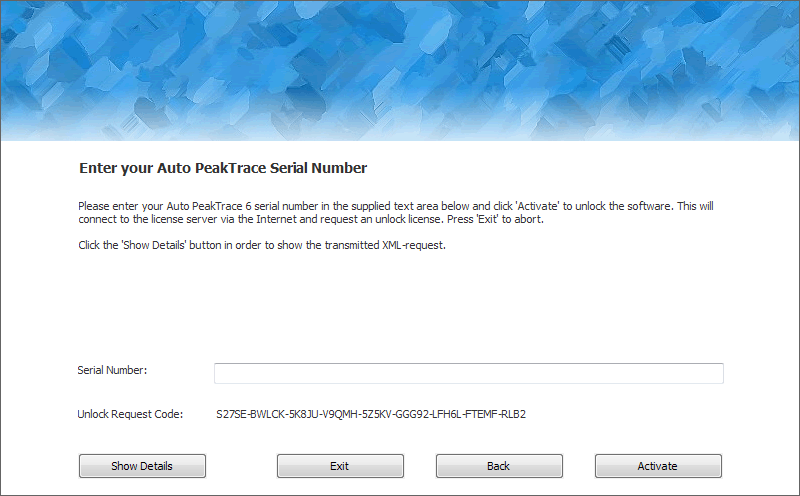 Auto PeakTrace 6 Online Activation Step 2