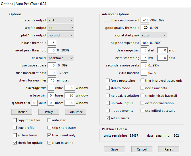 Auto PeakTrace 6.93 Options 