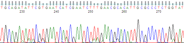 Standard PeakTrace processing and basecalling.